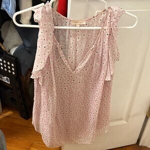 Pink, white and silver floral Rebecca Taylor Blouse Women's Top - Pink